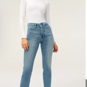 Good American High Waisted, Straight Leg Jeans